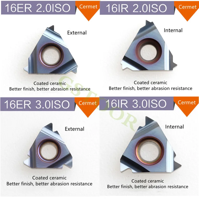 10 шт. 16ER 16IR AG55 AG60 1.0ISO 1.5ISO 2.0ISO 3.0ISO GC530H Cermet токарные инструменты Токарный станок