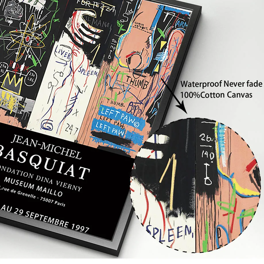 

American Art Printing Poster, Jean Michel Basquiat Cabeza Art Prints, Basquiat Expressionism Street Art Graffiti Home Wall Decor