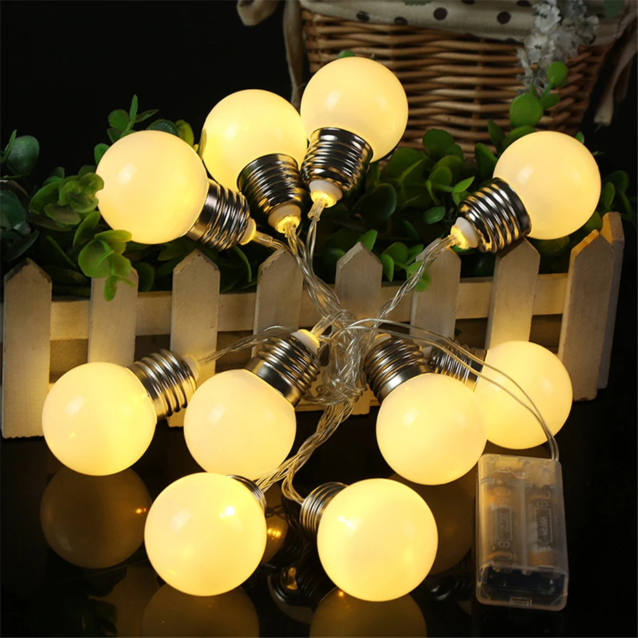 

G45 LED globe bulb string 3m20leds battery power outdoor garden indoor room fairy garland decorative lights for the New Year