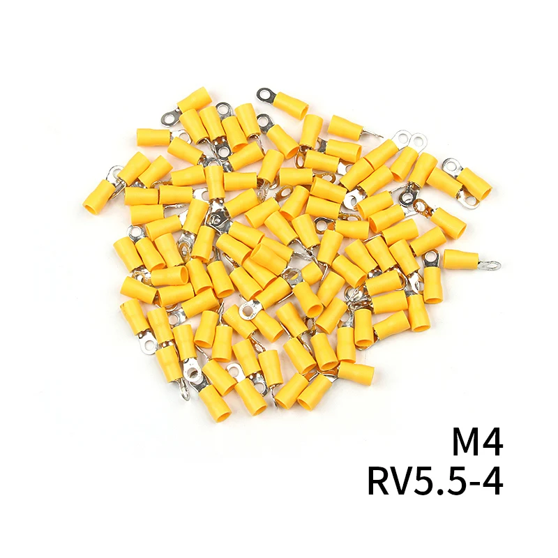 100PCS Ring Lugs Insulated Wire Connector RV5.5-4/ RV5.5-5/ RV5.5-6/ RV5.5-8 Electrical Crimp Terminal Cable | Обустройство дома