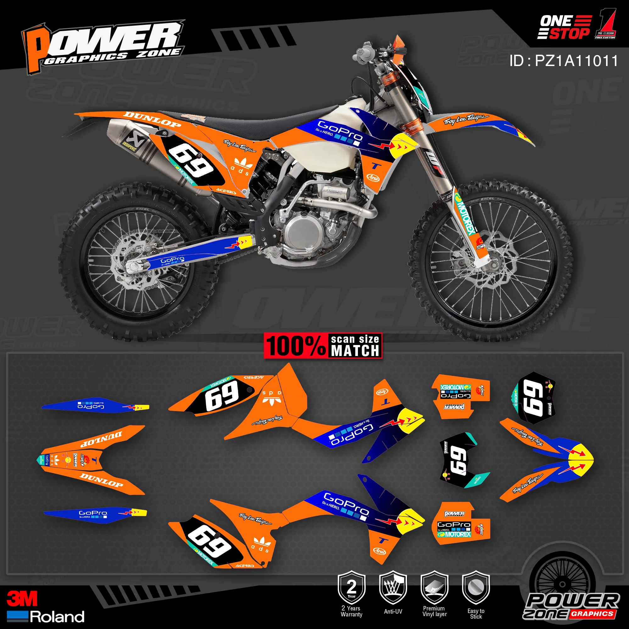 Персонализированные графические фоны PowerZone Team наклейки 3M Набор наклеек для KTM SX SXF