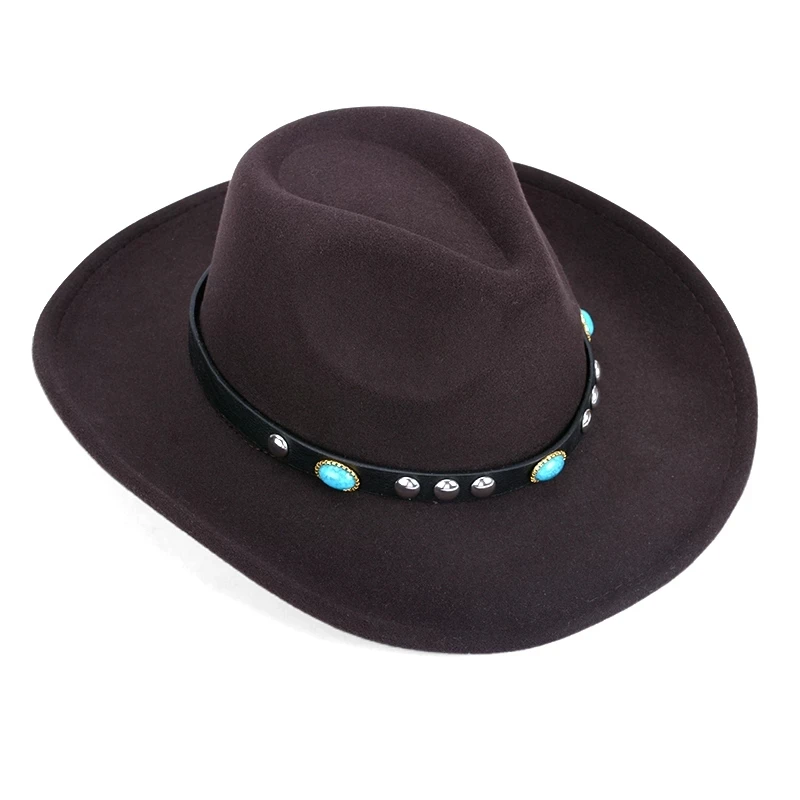 

Women's Wool Felt Wide Brim Western Cowboy Hat Fedora Jazz Hat for Man