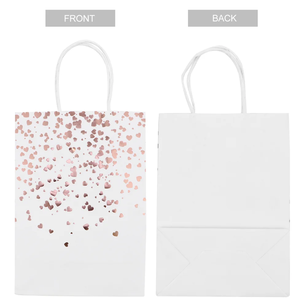

12pcs Bronzing Handbag Gift Bags Portable Paper Party Bags Packaging Bags