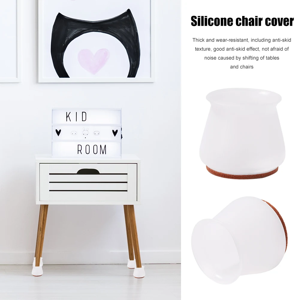 

Silicon Furniture Leg Protection Cover Table Feet Pad Floor Protector for Chair Leg Anti-slip Table Legs 4pcs