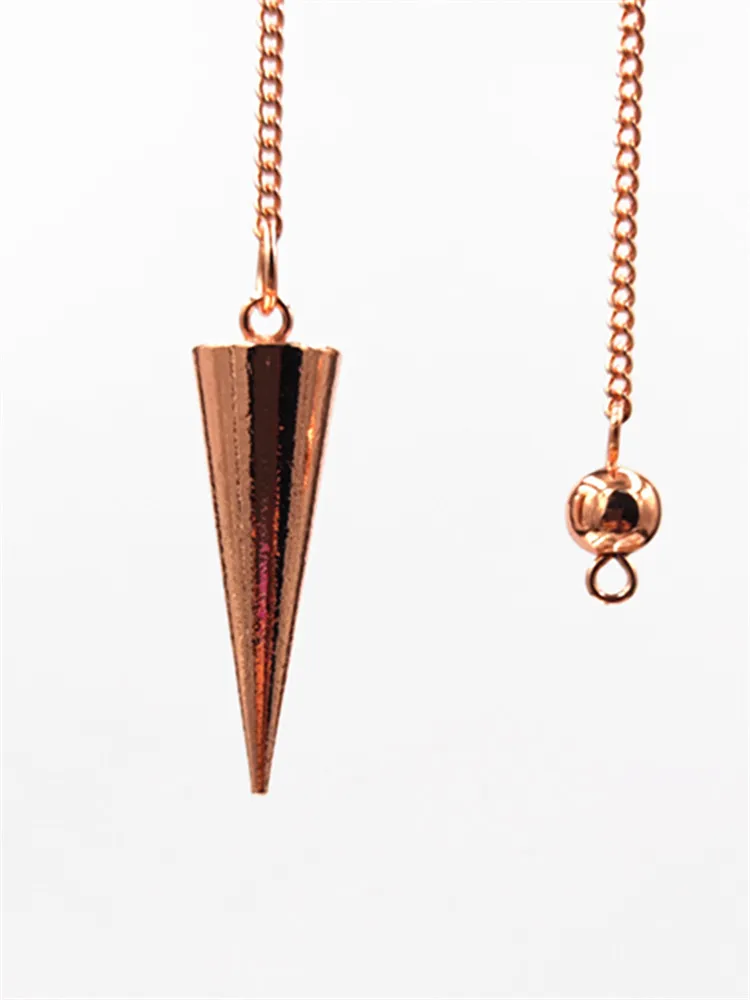 pendulums for dowsing pendule de reiki pendant Healing Pyramid spiritual pendulum for dowsing Copper meatl Charms Chakra Amulet - Окраска металла: 3.4cm rose gold