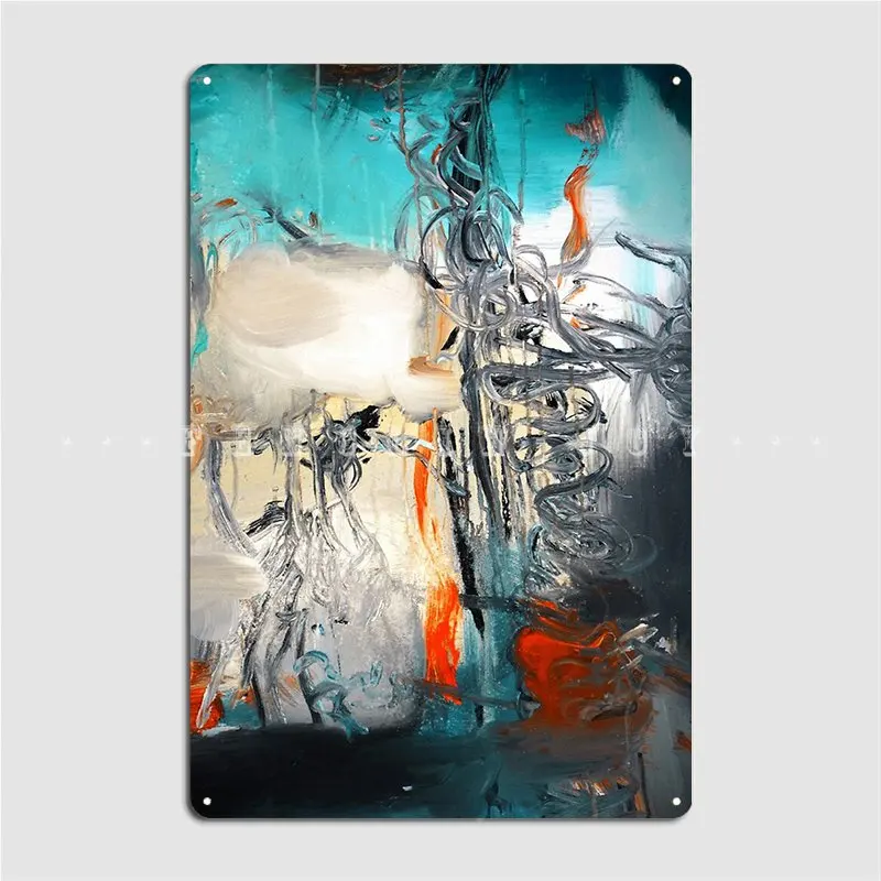 

Abstract Blue Print Reef Metal Sign Painting Décor Garage Club create Wall Cave Tin sign Poster