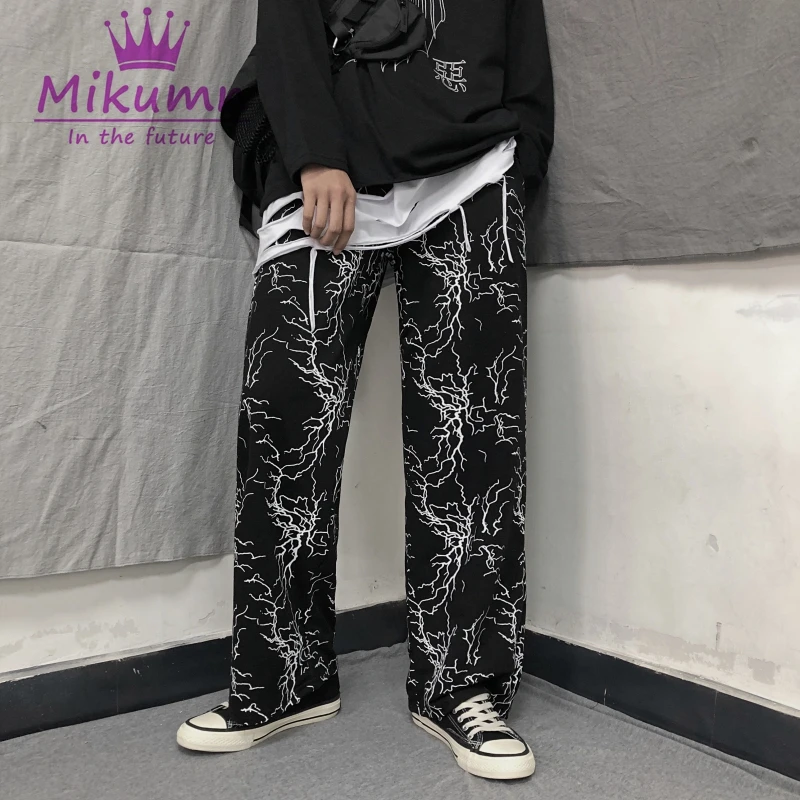 Повседневные свободные брюки с карманами и молнией в стиле Харадзюку прямые