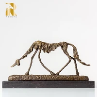 bronze dog statue abstract dog sculpture classical giacometti art reproduction skeleton animal statue for home decor collection