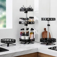 Lazy Susan Organizer Height Adjustable Spinning Cabinet Round Turntable Large Spice Rack for Pantry Kitchen Countertop