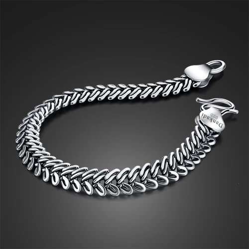 

Solid Design 925 Sterling Silver Bracelet Male Vintage Thai Silver Jewelry Men/Boy Silver Bracelet Wholesale Gifts for Men