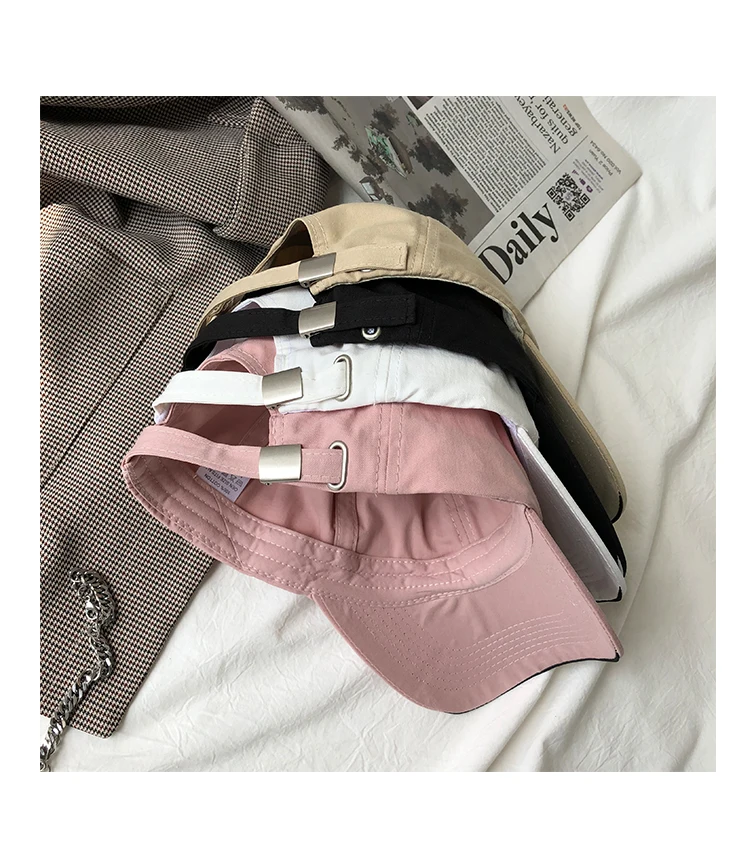 

Sun Visors For Women Cap Summer Street Trendsetter Letter Embroidered Baseball Cap Korean Visor Soft Top Cap Sunscreen