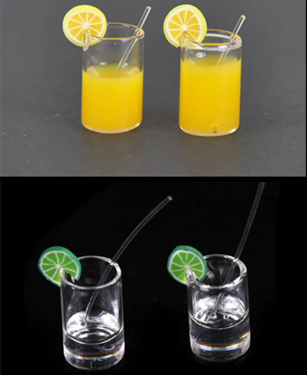 

2pcs 1:12 Mini Lemon Water Cup Dollhouse Miniature Milk Cup Drinking Water Cups Dollhouse Kitchen Accessories