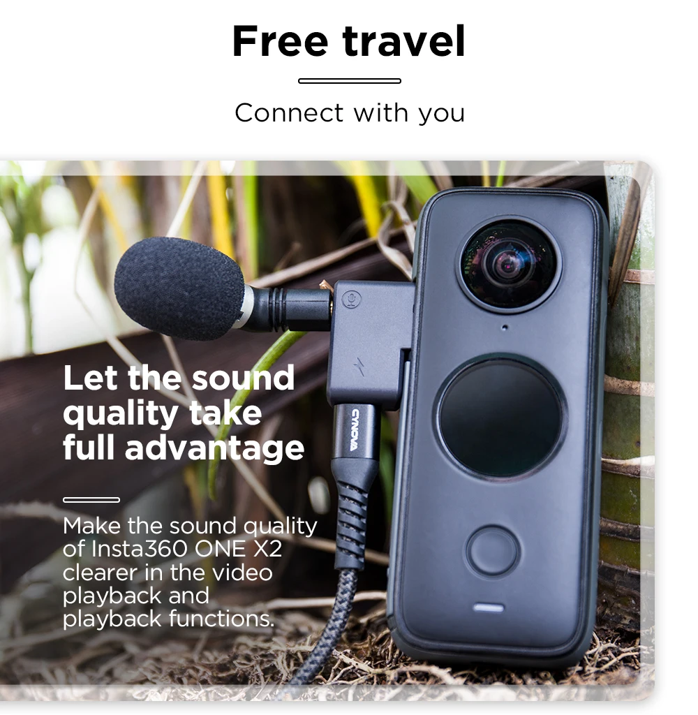 Аудиоадаптер CYNOVA для Insta360 ONE X2 микрофонный адаптер кабель зарядки one x2 панорамная