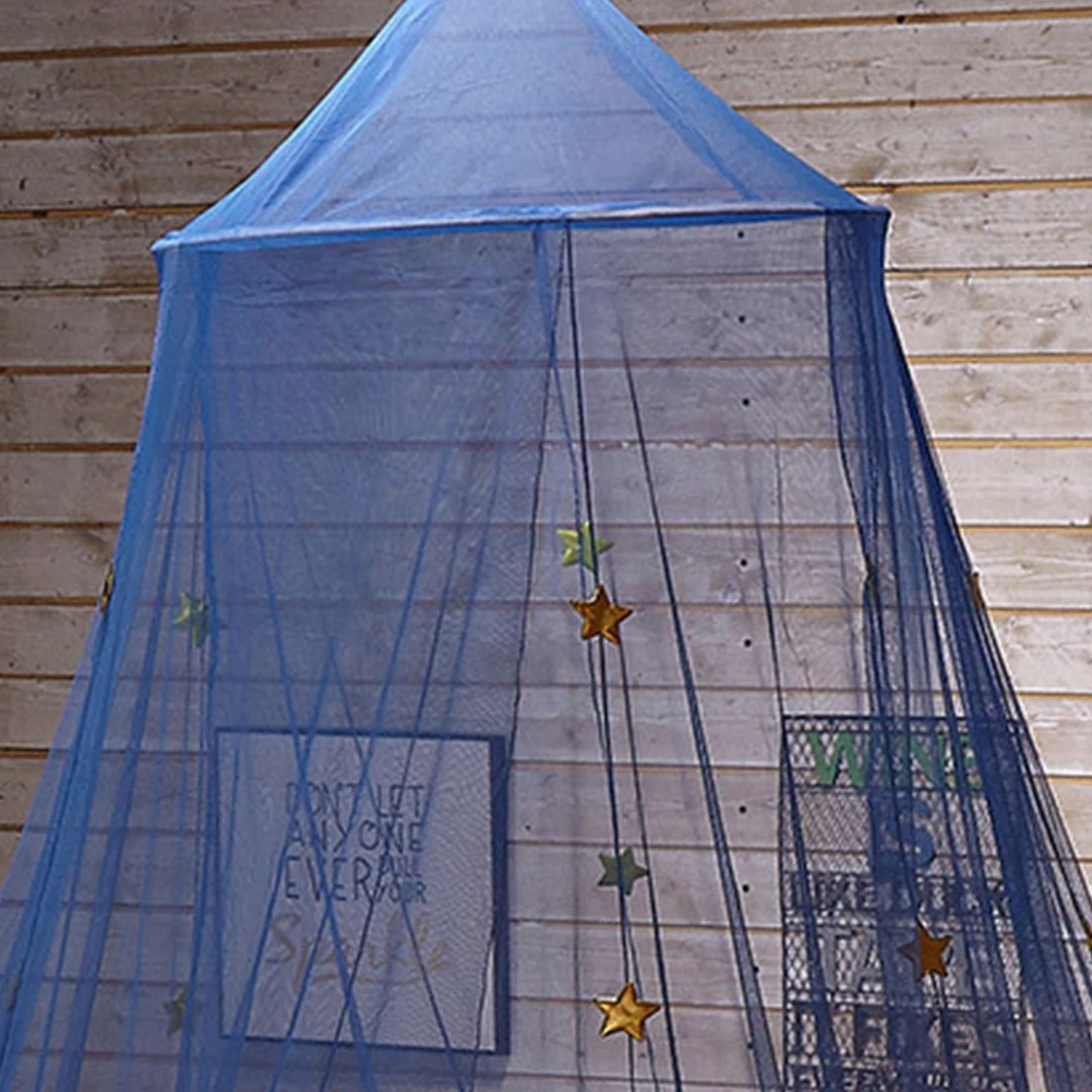 Игровой домик палатка кровать навес Круглый купол для маленьких девочек синяя