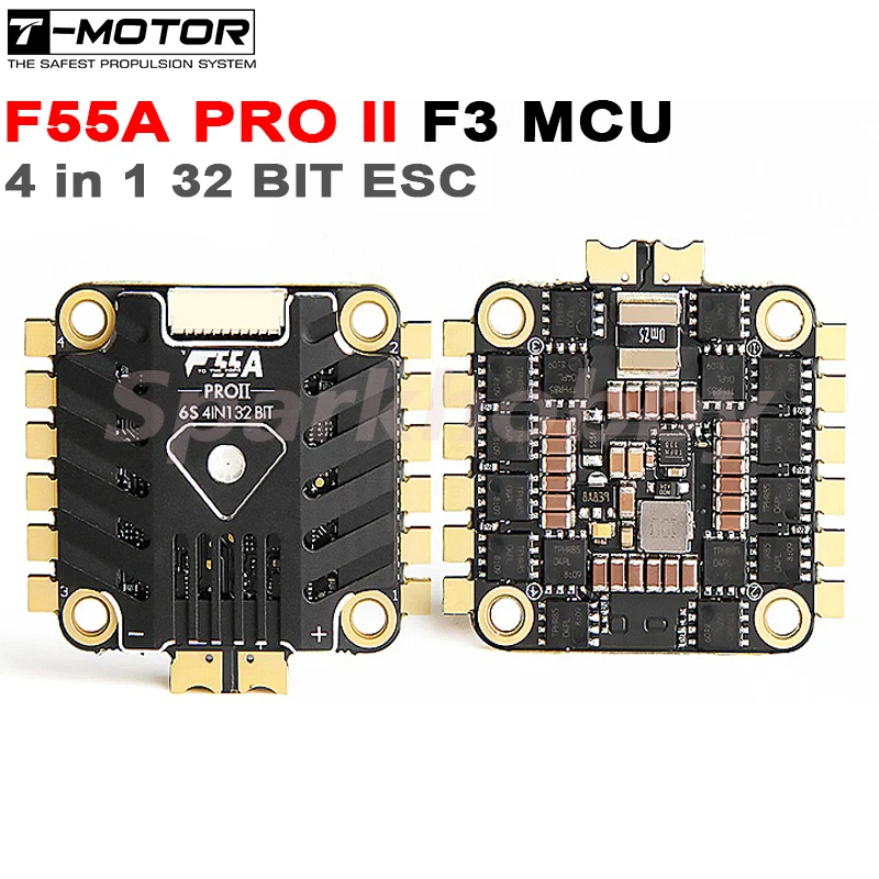 TMOTOR F55A PRO II 6S 4 в 1 32 бит F3 MCU Бесщеточный Регулятор скорости ESC HYBIRD POWER BLHELI_32 10V 2A BEC для