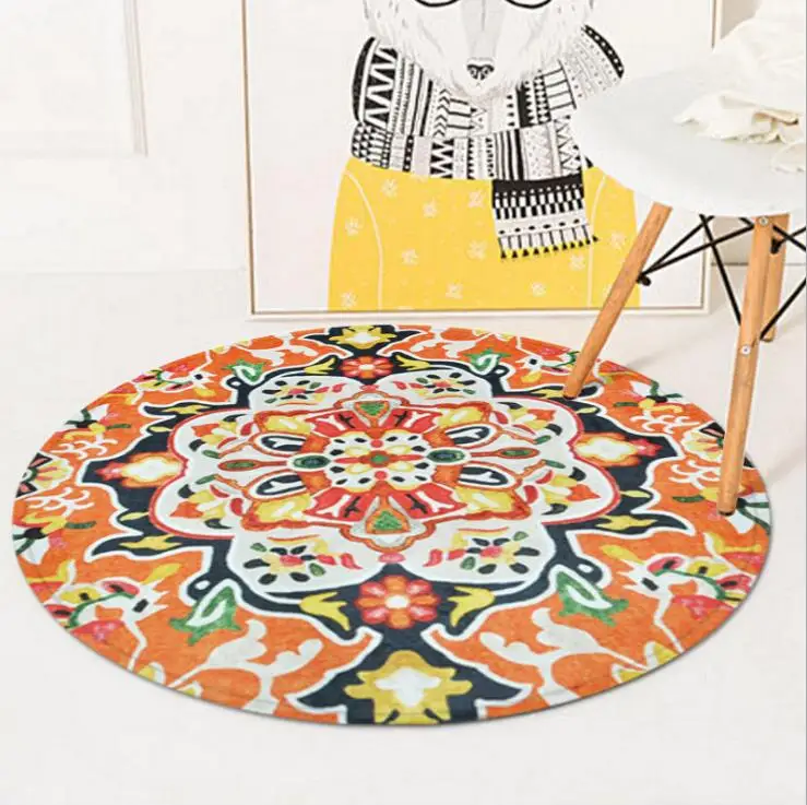 

Bohemian style psychedelic art printing round non-slip rugs floor mats bedroom living room home decoration