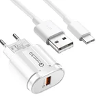 Зарядное устройство USB 3,0, 18 Вт, для Samsung S21, S20, FE, S21, S20, Ultra, S10, S9 Plus, тип кабеля