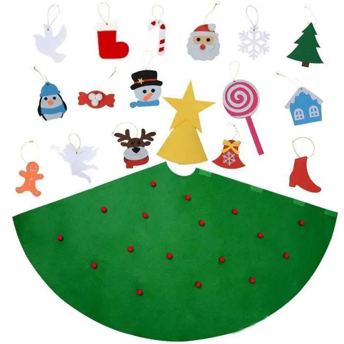 Сделай Сам фетр зеленая ткань Рождественская елка снеговик Санта Клаус лось узор