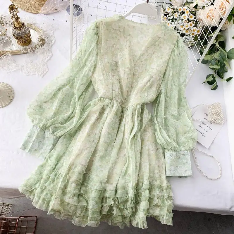 2019 Новое модное женское шифоновое цветочное французское винтажное милое платье |