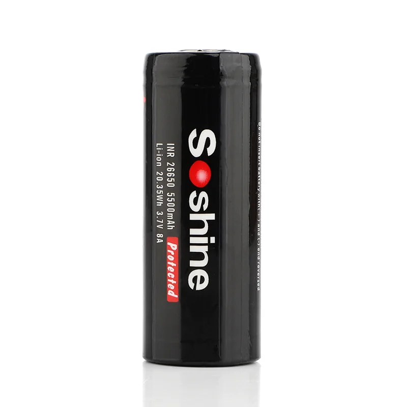 Soshine 3 7 V 5500mAh 26650 Аккумулятор Защищенный перезаряжаемые литий ионные батареи|26650