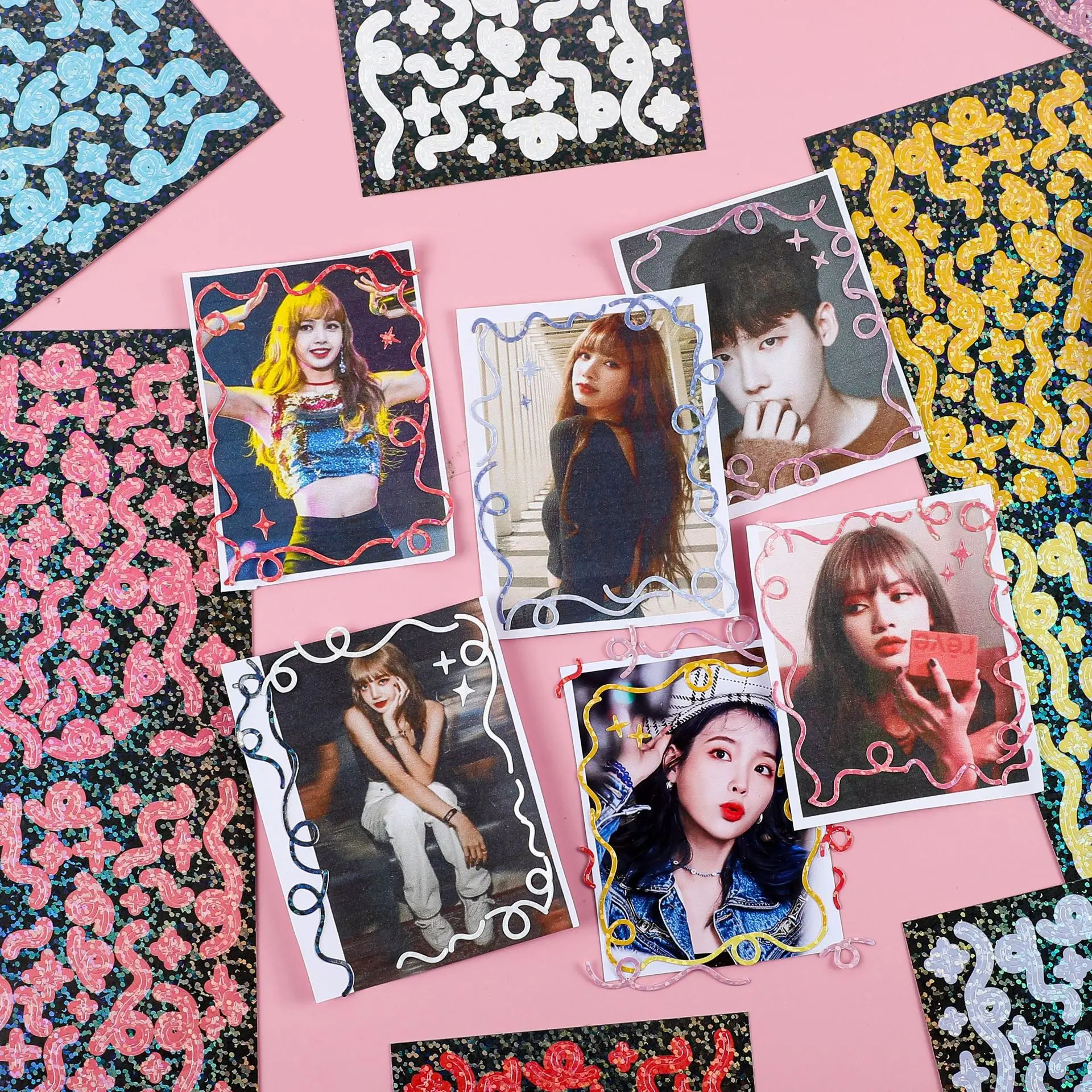 Блестящие наклейки с лазерной пленкой для скрапбукинга фотоальбом сделай сам 1