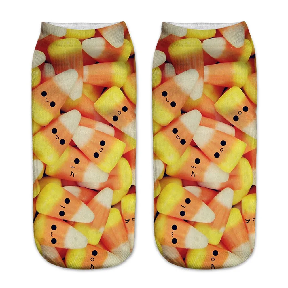 Повседневные деловые носки милые спортивные средней длины с 3d принтом женские
