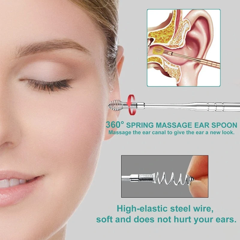 

Ухочистка из нержавеющей стали, спиральный прибор для чистки и ушей