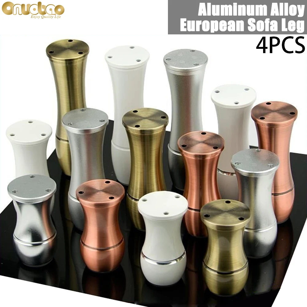 

Onuobao Furniture Leg Aluminum Alloy Bowling Shape Sofa With Screw for Table Cabinet Coffee Desk 4pcs