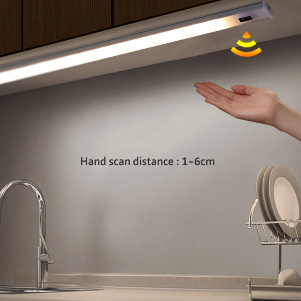 

LED Cabinet Light Hand Sweep Sensor LED Closet Light DC12V Kitchen PIR LED Lamp Dimmable Wardrobe Lighting 30 40 50cm EU US Plug