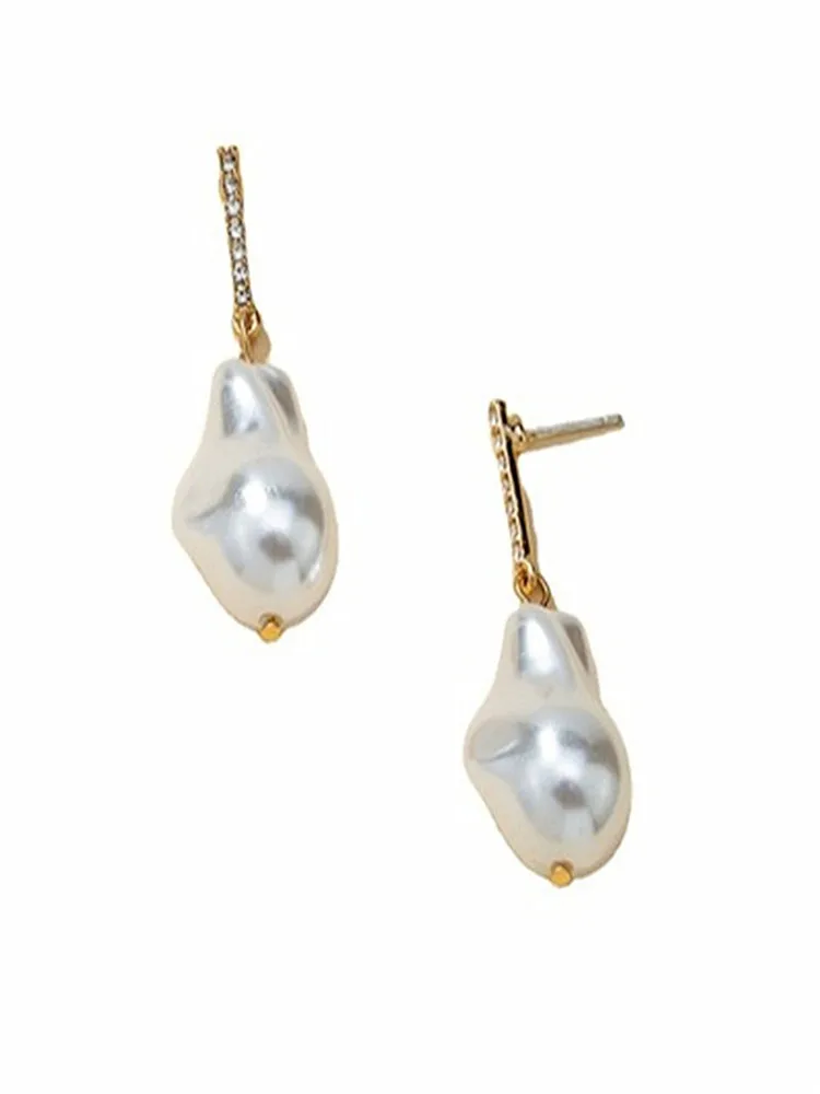 

kshmir 2021 burst tide of Europe and the United States new pearl fashion earrings set with diamond simple lady earrings