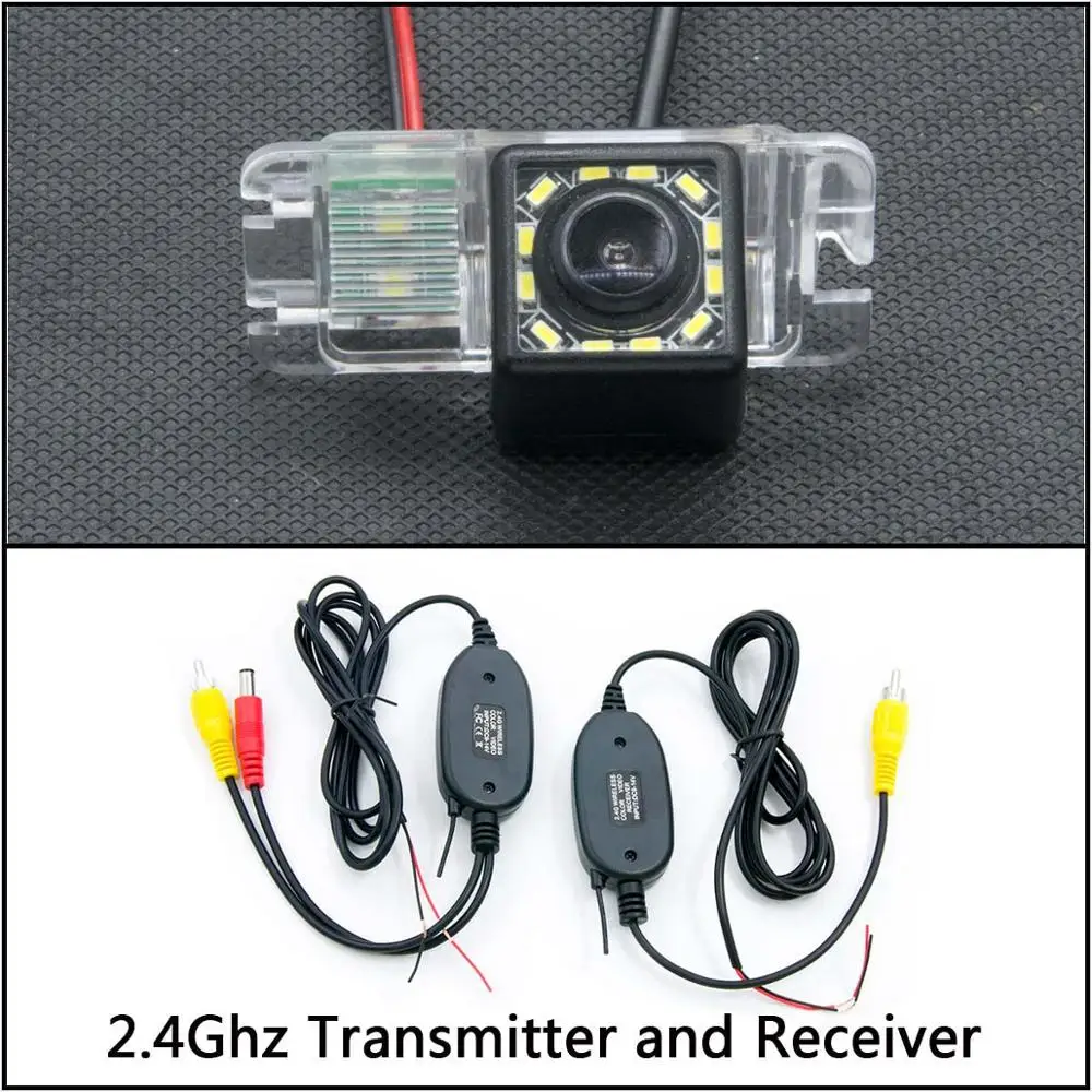 Camera With Wireless 12 Светодиодный фонарь Автомобильная камера заднего вида для Ford Focus 2 Mondeo C-Max S-Max Galaxy Fiesta Kuga EcoSport водонепроницаемый парковочный резервный - Название цвета: Camera With Wireless
