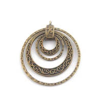 2pcs antique bronze ethnic multi circle moveable pendant for diy necklace earring jewelry making findings