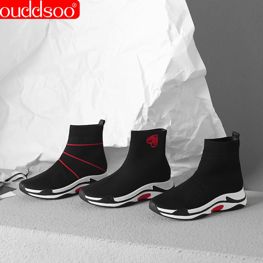 Ods/шерстяные ботинки сезон осень зима тонкие бархатные вязаные Ботинки Martin с