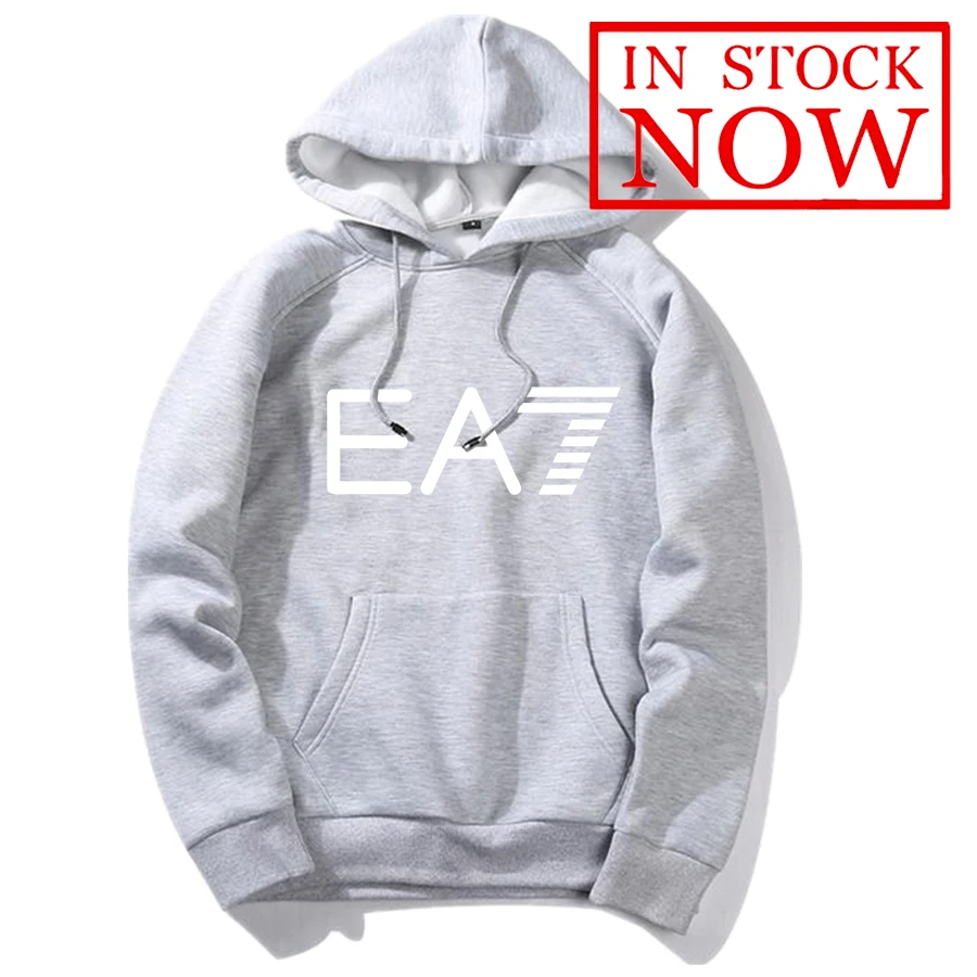 

ea7 Fashion Men/women Hoodie Spring Autumn Pullovers Sweatshirts Solid Color