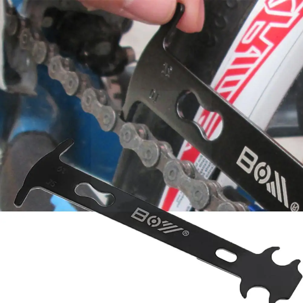 

Black Bike Chain Wear Indicator Bicycle Chain Check Bike MTB Bicycle Measurer Repair Tool Mountain Tools Chain Z9D6