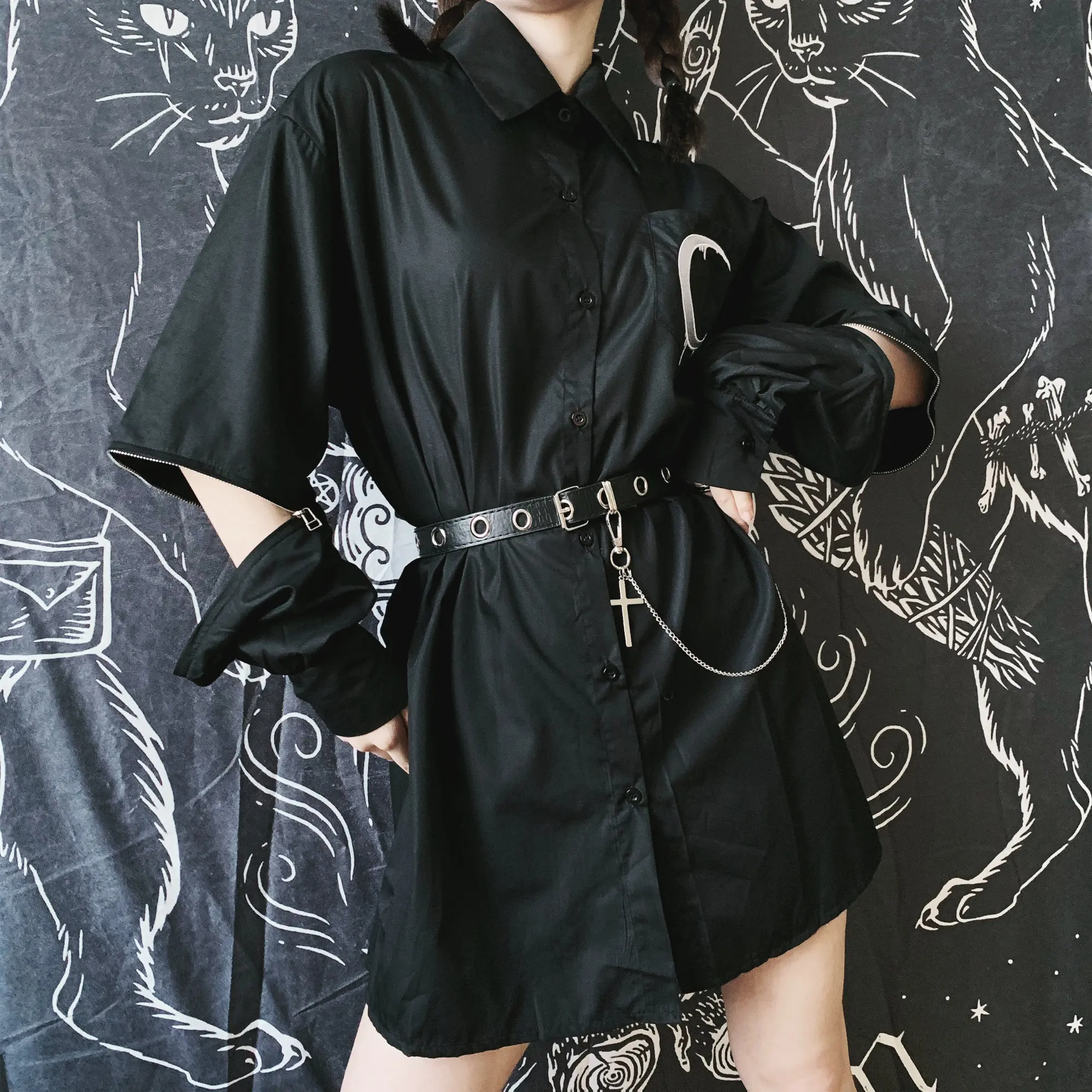 Ruibbit панк Осенняя ретрорубашка в консервативном стиле женские топы с вышивкой