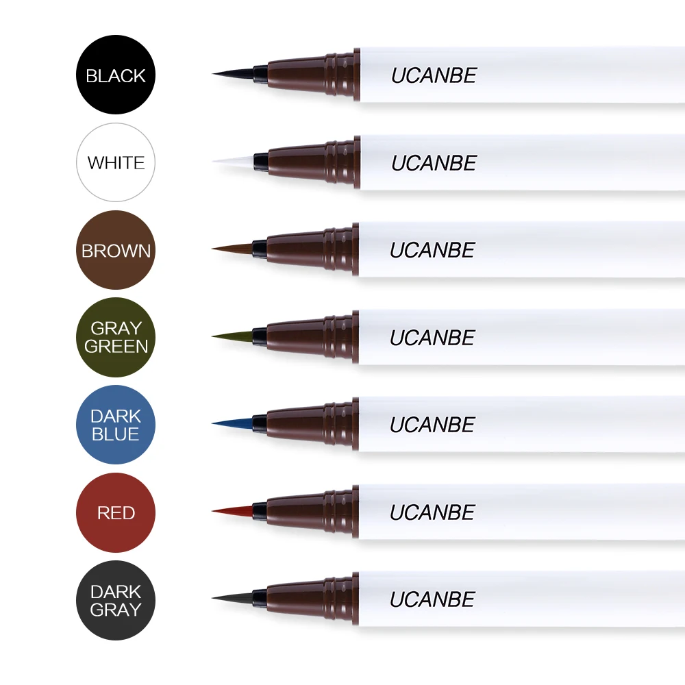 UCANBE 7 Colors Black Brown Liquid Eyeliner Pencil Ultra-fine Tip Non-fading Eye Liner Makeup Waterproof Long Lasting Cosmetics |