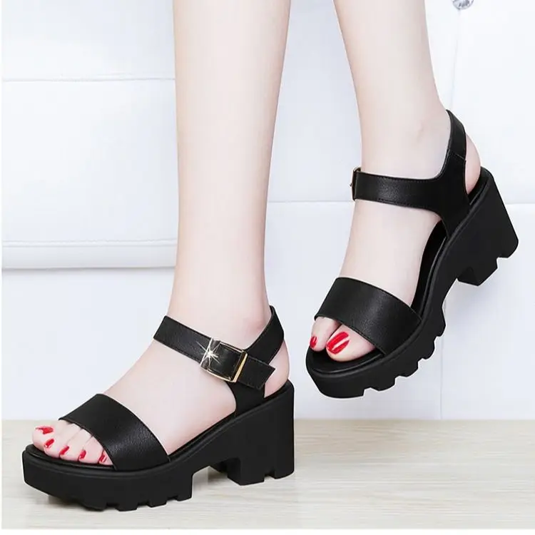 EAGSITY/черные босоножки на квадратном каблуке для женщин Босоножки высоком и