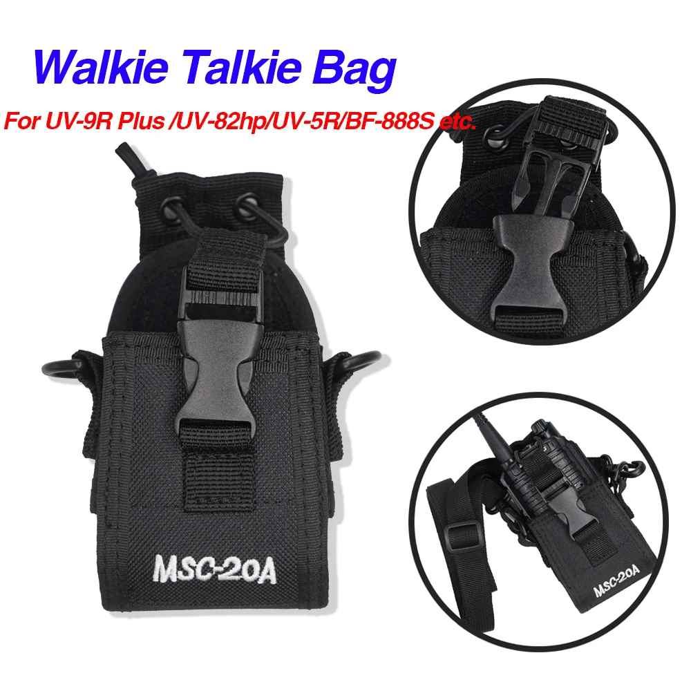msc 20a walkie talkie bag nylon pouch holster carry case for baofeng uv 9r plus uv5r uv82 bf888s uv 9r uv b2 uv h9 h7 ham radio free global shipping