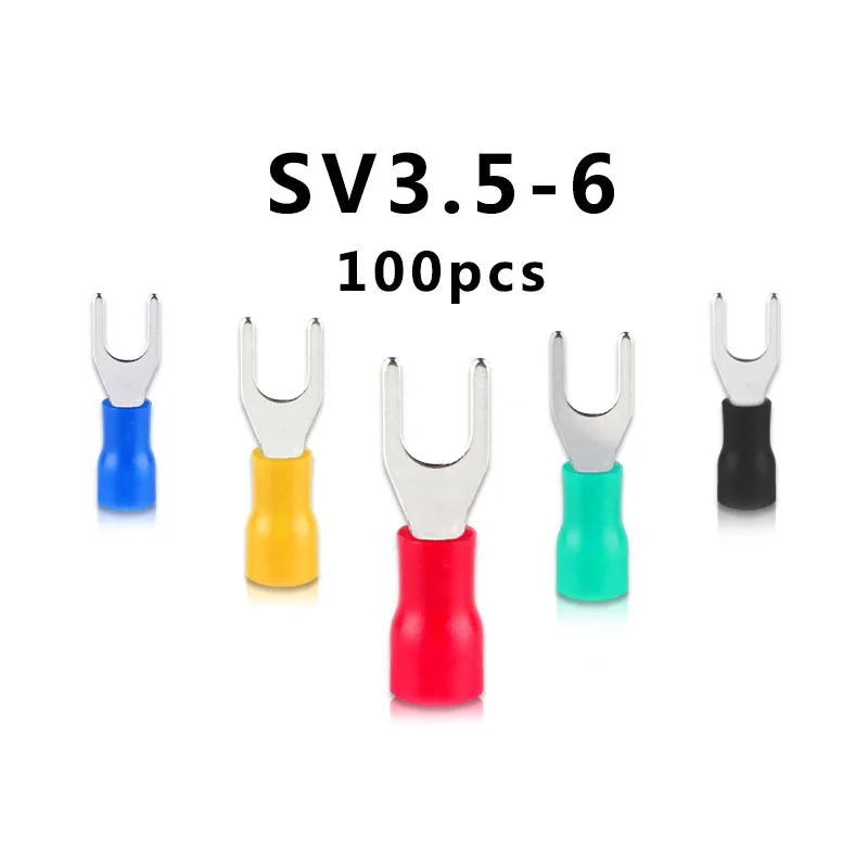 100 шт. SV1.25 SV2 SV3.5 SV5.5 изолированный контактный разъем обжимной кабель провод вилка класса изоляции - Цвет: SV3.5-6