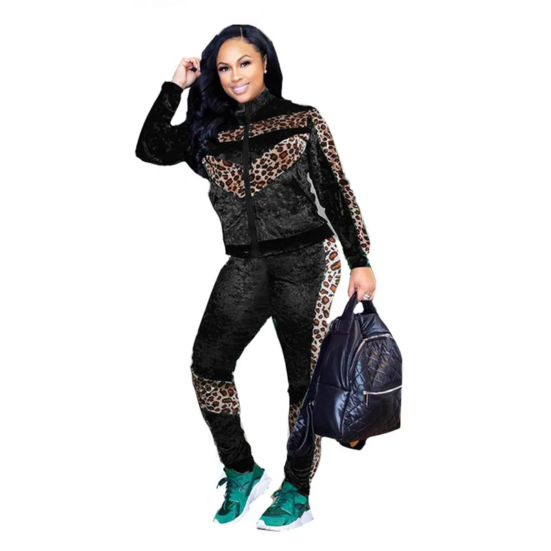 

Осенние новые женские комплекты, бархатные пальто с длинным рукавом и молнией