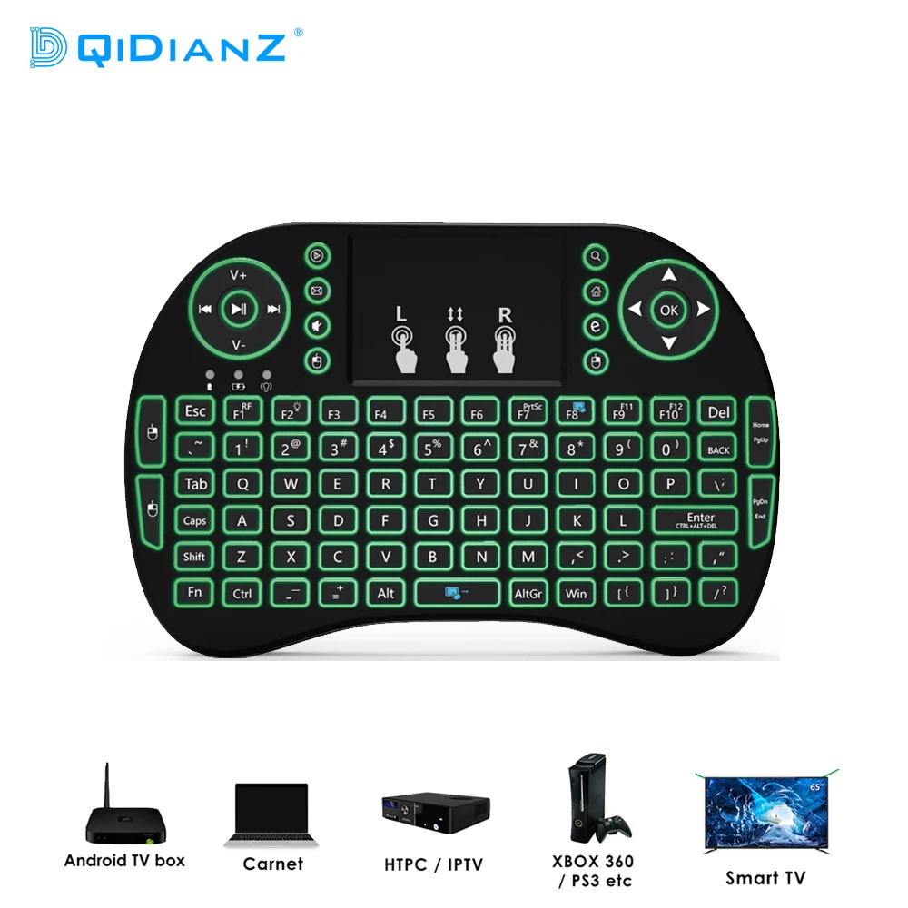 Беспроводная мини клавиатура I8 USB Air Mouse подсветка тачпад игровой ПК для Smart Android TV