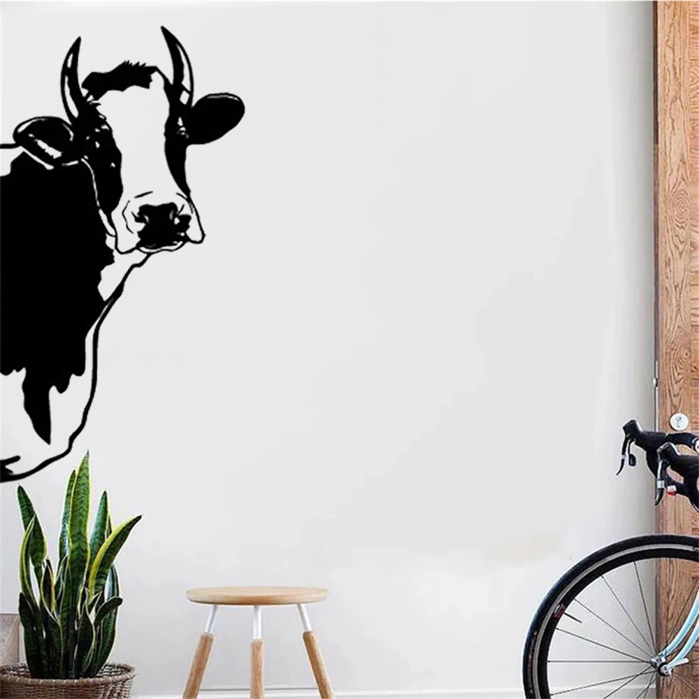Виниловая наклейка на стену с изображением коровы и фермы | Дом сад