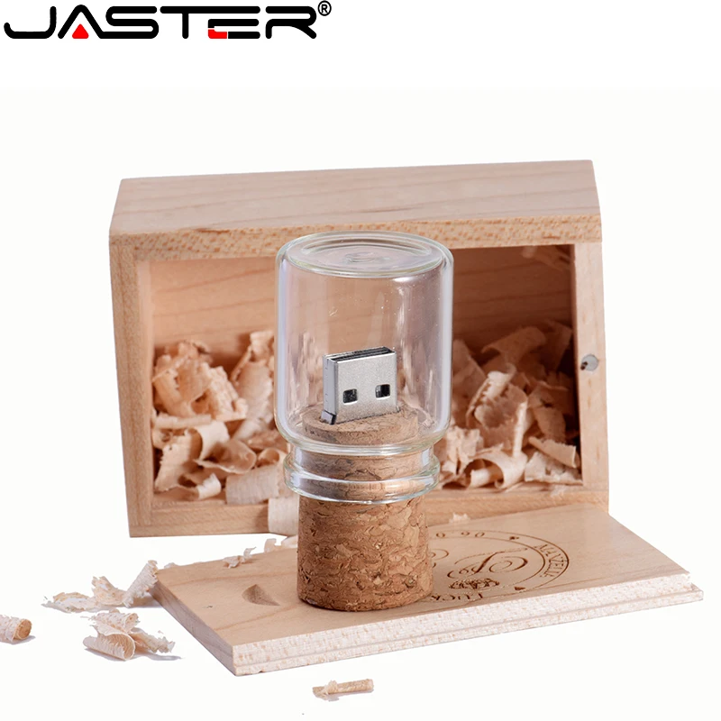 JASTER плавающая бутылка Флешка USB 2 0 4 ГБ 8 16 32 64 стеклянные бутылки пожеланий флэш