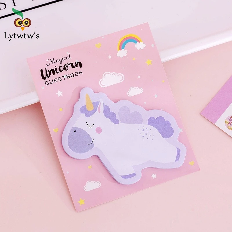 Милый клейкий блокнот Kawaii Rainbow с единорогом липкими нотами для офиса школы