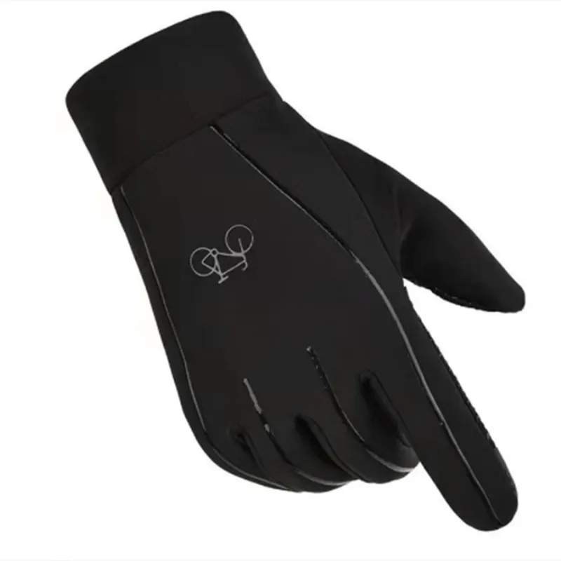 

Мужские и женские осенне-зимние теплые перчатки с добавлением бархата, водонепроницаемые спортивные перчатки с сенсорным экраном для акти...