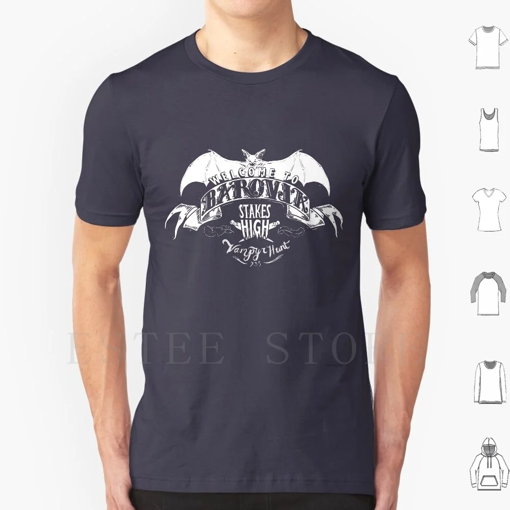 Camiseta de algodón para hombres, camisa de bienvenida a Barovia, Vampyr, Hunt Crest, 6xl, Dnd, Curse Of Strahd, Vampire, Vampyr, Bat Crest, Barovia, gótico, Cuervo