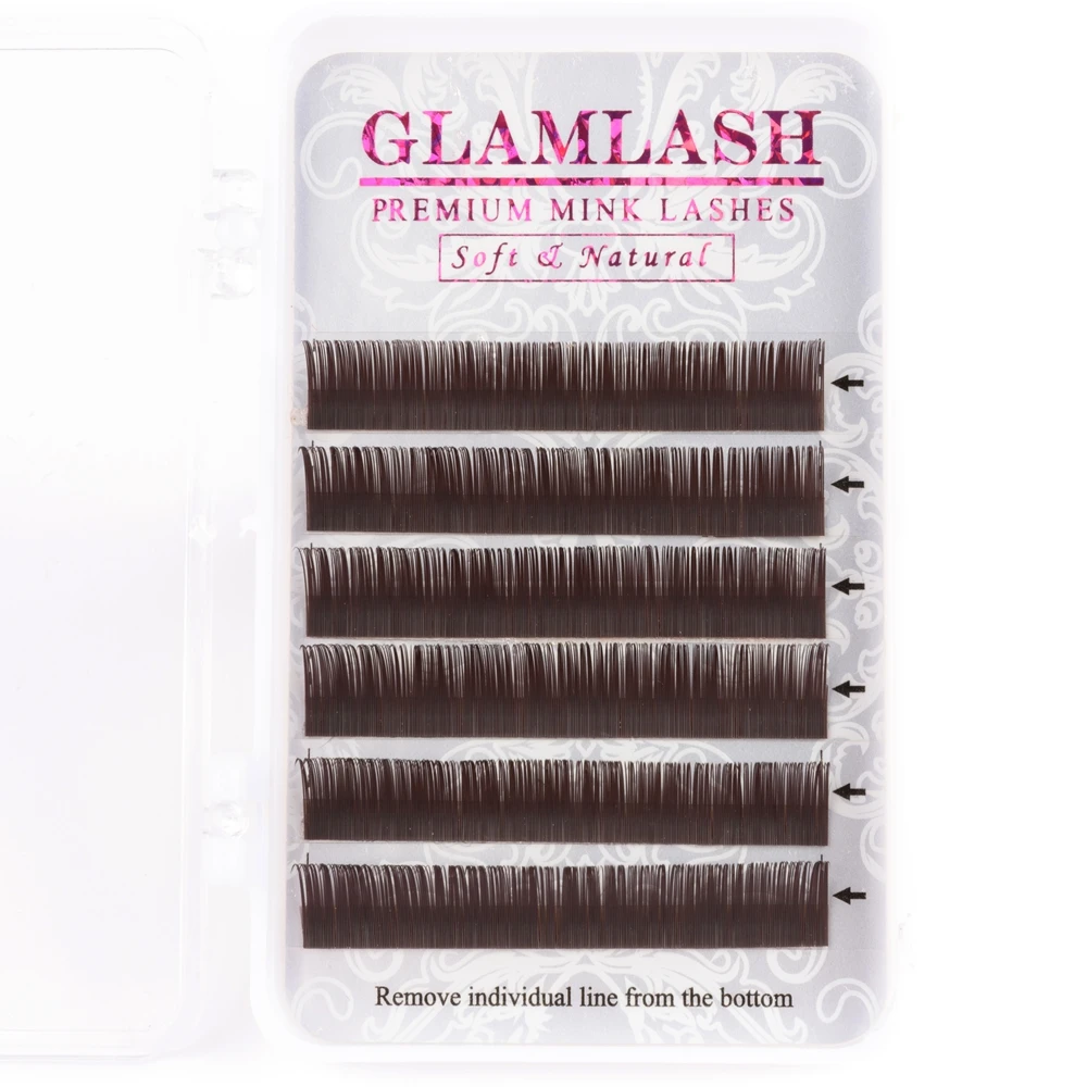 Накладные ресницы GLAMLASH натуральные мягкие фиолетовые синие коричневые зеленые