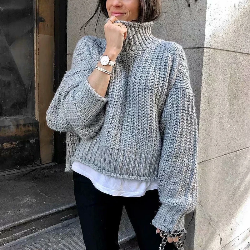 OMIKRON вязаный Зимний пуловер свитера для женщин осенний свитер с