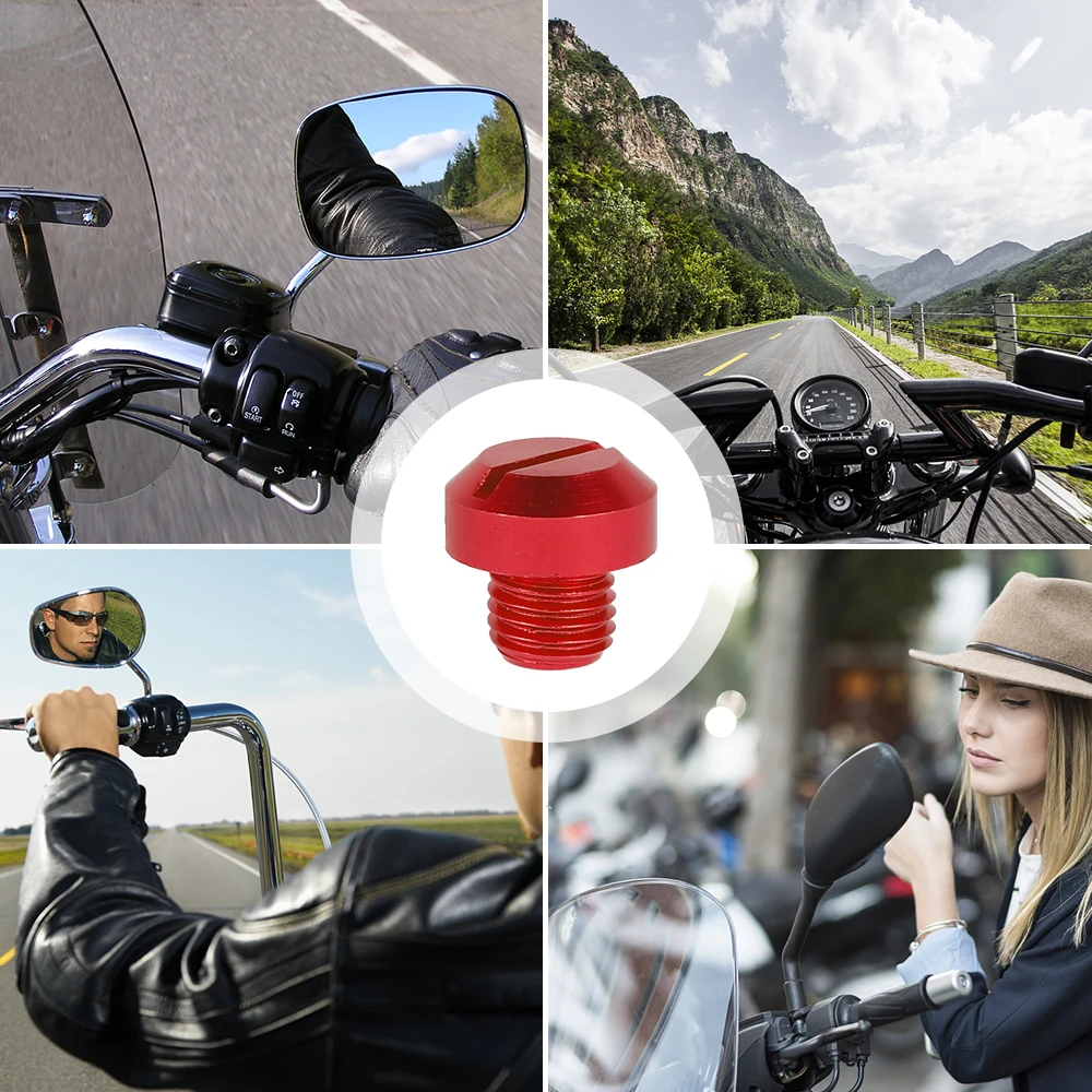 

4pcs Motorcycle Aluminum 10mm M10 x 1.25 Clockwise Rear View Mirror Hole Plugs Screws For Honda Triumph Aprilia